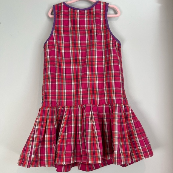 Gymboree Rainbow Tag Vintage Pink Plaid Dress Sleevless Zipper Size Large Girls - Picture 2 of 5